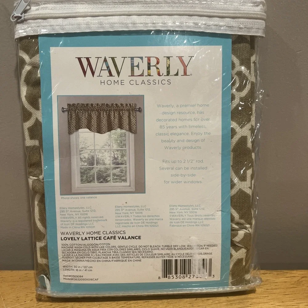 Waverly One‎ Lovely Lattice Valance Cafe Brown 50